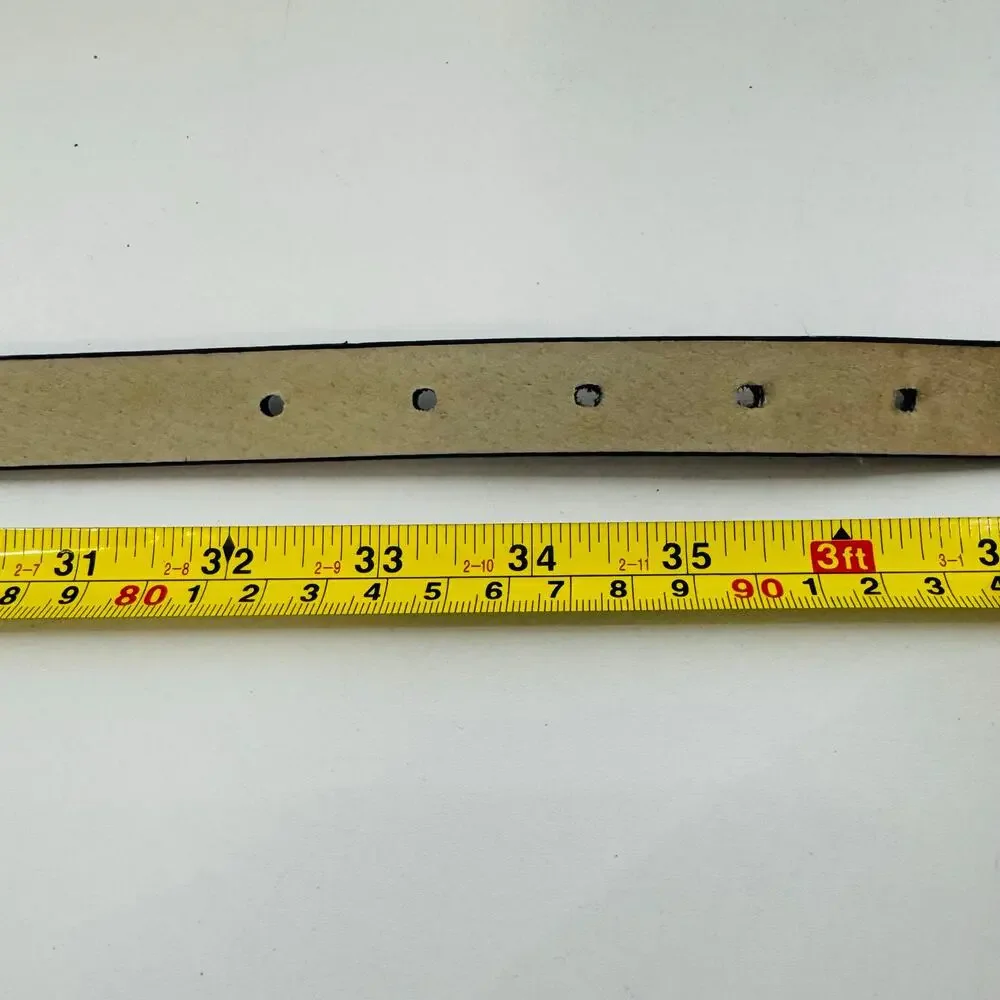 Vintage 1980s Black Brass Buckle Jones New York Belt 1X Fits 32-35 Taiwan